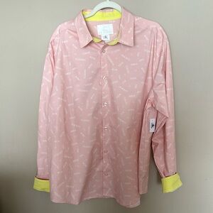 Disney Princess Baby Pink Long Sleeve Buttoned Down Shirt Women X-Large
